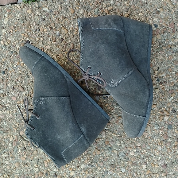 Toms desert wedge Castle Rock gray suede ankle boots women's 9 - Picture 8 of 9